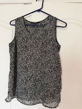 Liverpool Green and Cream Patterned Sleeveless Camisole